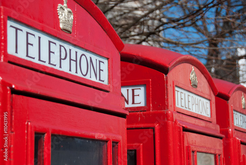 Londra, le tradizionali cabine telefoniche rosse.