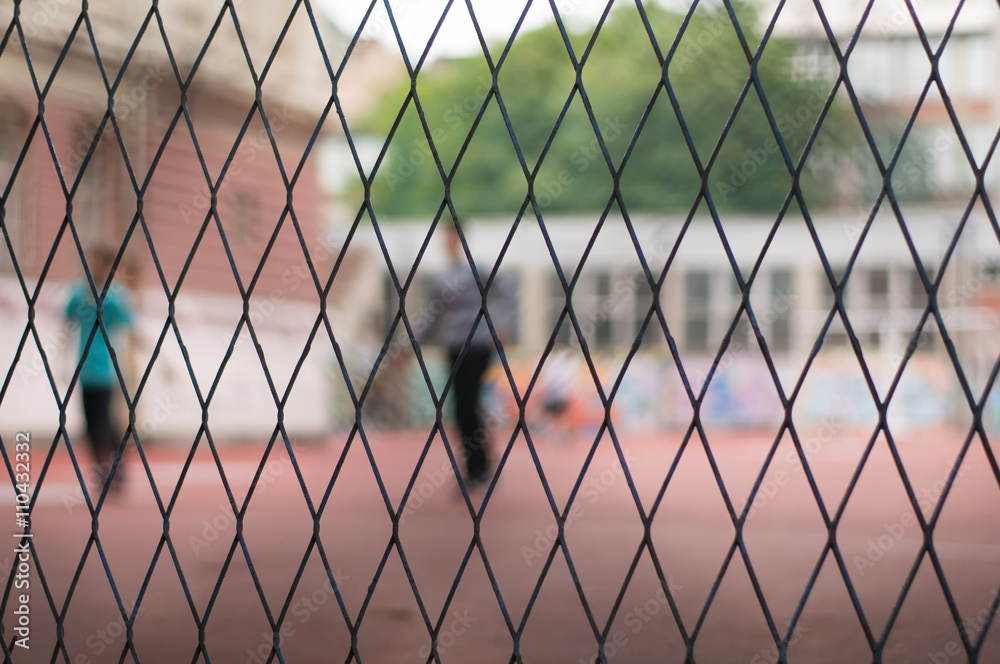 Fototapeta premium schoolyard fence