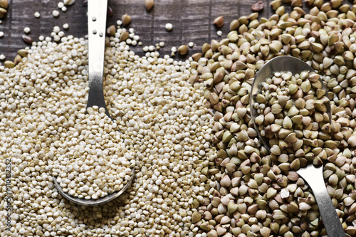 buckwheat and quinoa seeds photo