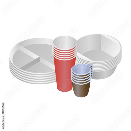 Plastic dishes and plates