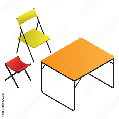 Plastic table and chair