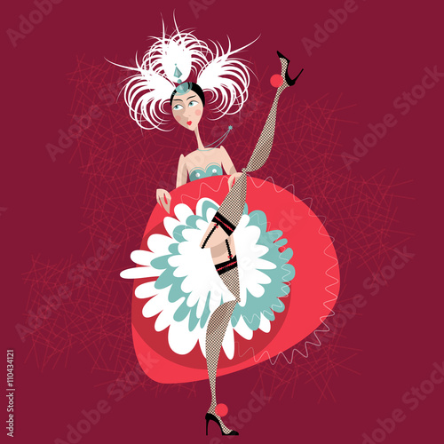 French cancan dancer. Cabaret girl.