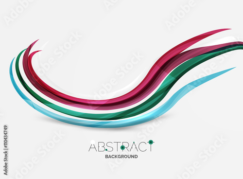 Geometric abstract background, swirl colorful lines