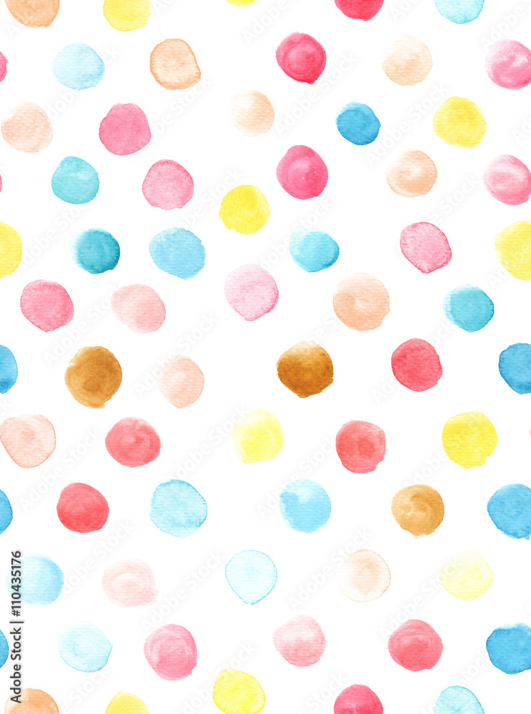 Seamless background pattern with pastel watercolor dots Seamless background pattern with pastel watercolor dots
