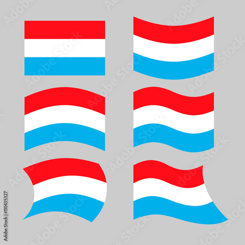 Luxembourg flag. Set flags grand duchy various forms. Developing