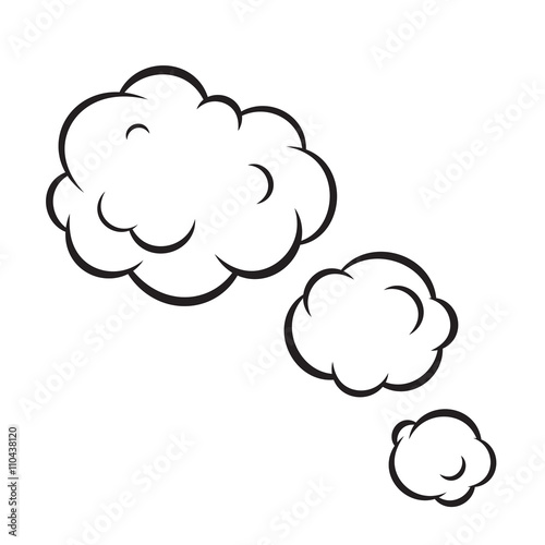 Pop art bubble clouds isolated vector illustration