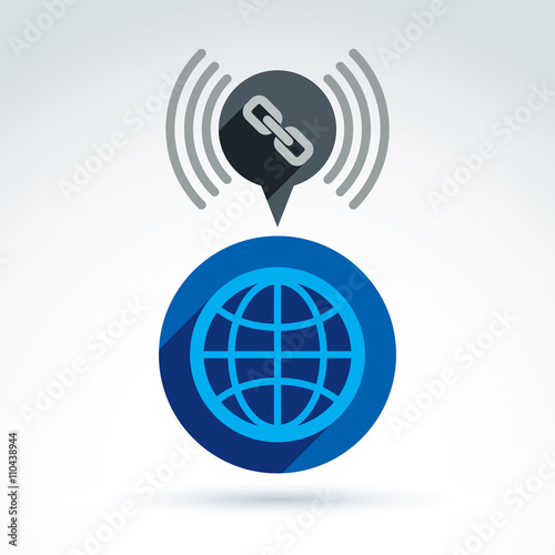 Linked world, earth globe w...
