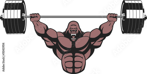 Strong ferocious gorilla