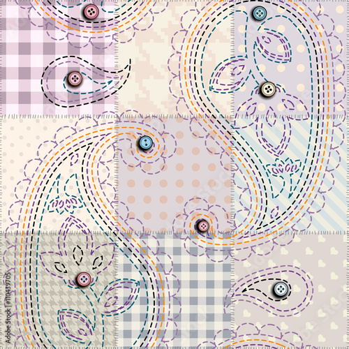  Pink patchwork with paisley