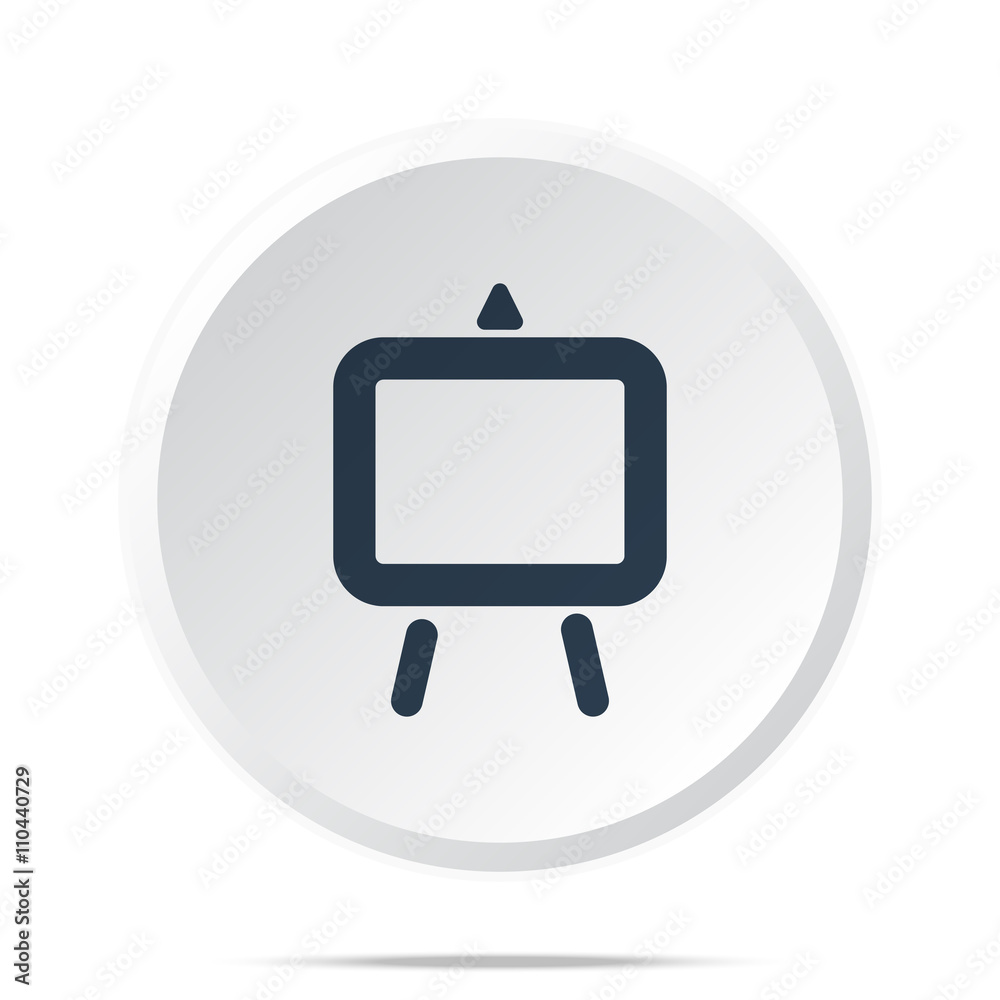 Black Easel icon on white web button Black Easel icon on white web button
