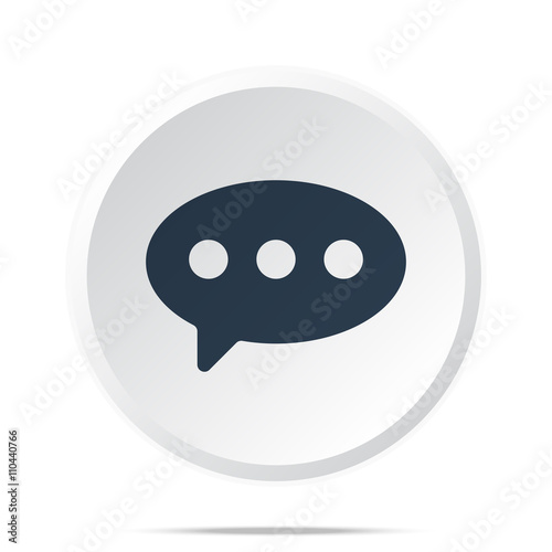 Black Comment icon on white web button
