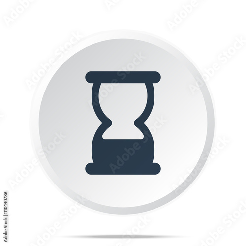 Black Hourglass icon on white web button