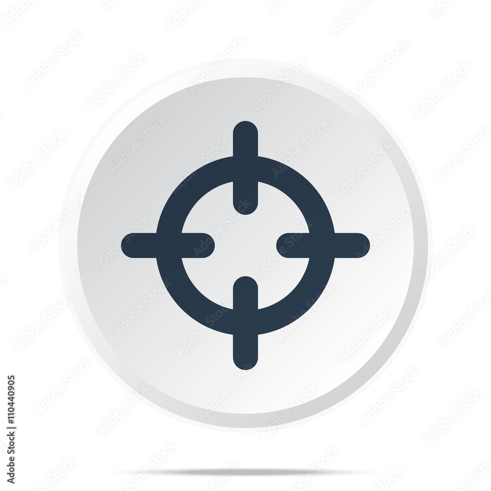 Black Scope icon on white web button Black Scope icon on white web button