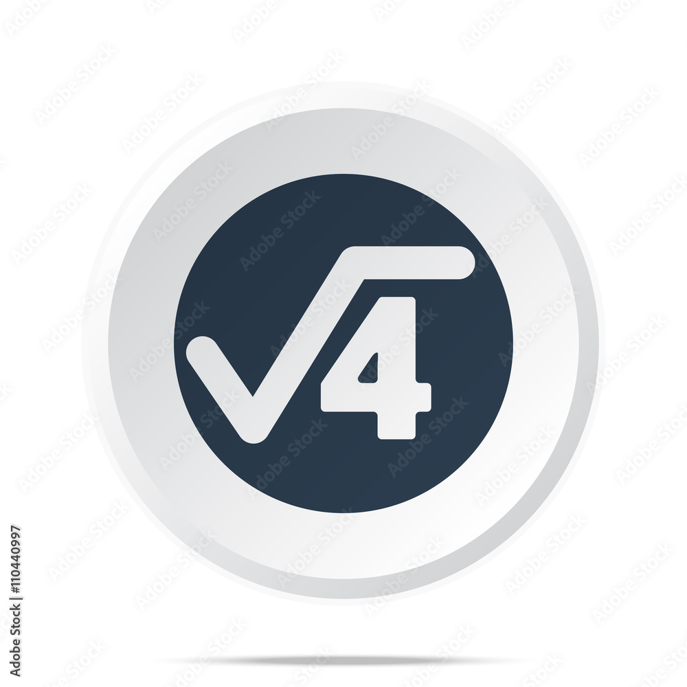 Black Square Root icon on white web button Black Square Root icon on white web button