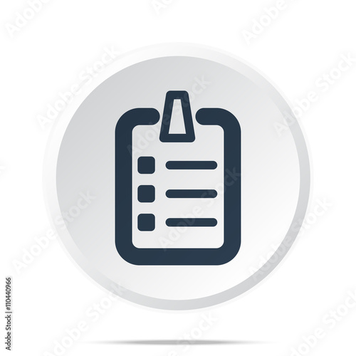 Black Checklist icon on white web button