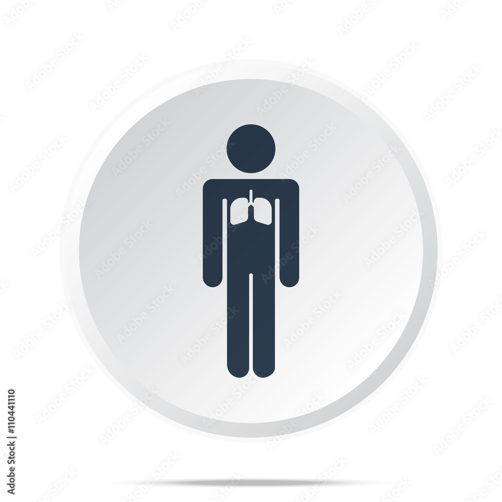 Black Lungs icon on white web button Black Lungs icon on white web button