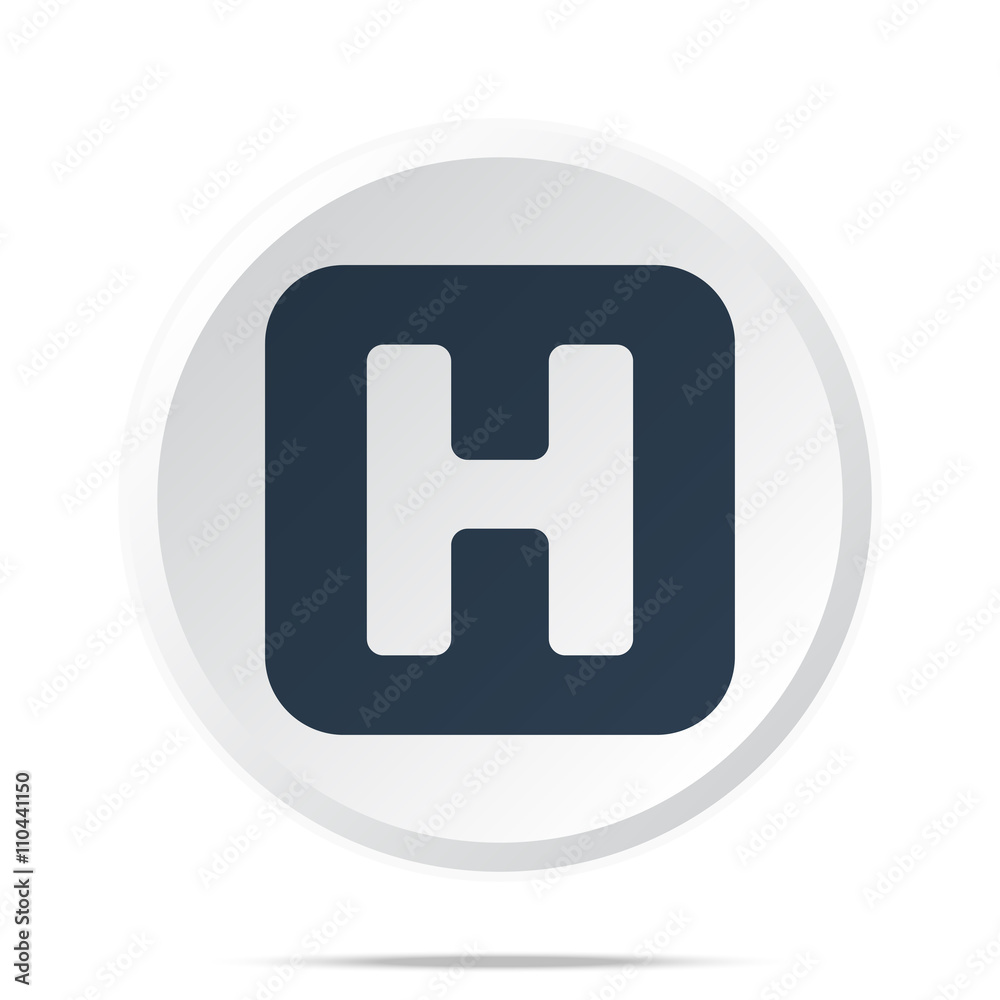 Black Helicopter Platform icon on white web button Black Helicopter Platform icon on white web button