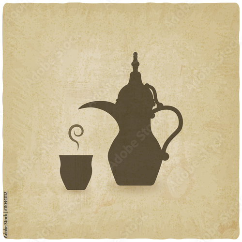 Arabic coffee pot old background