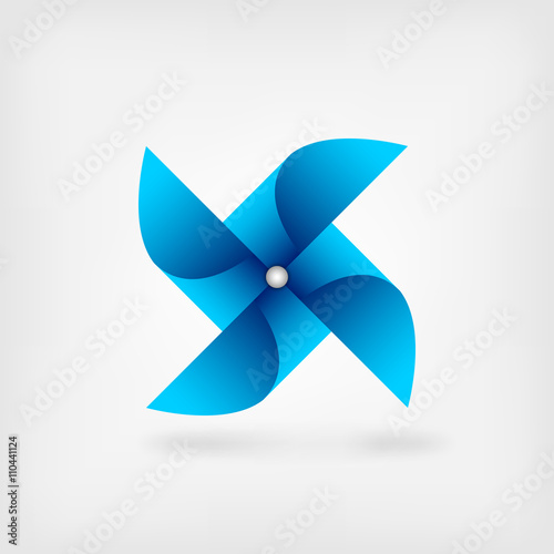 blue pinwheel symbol 