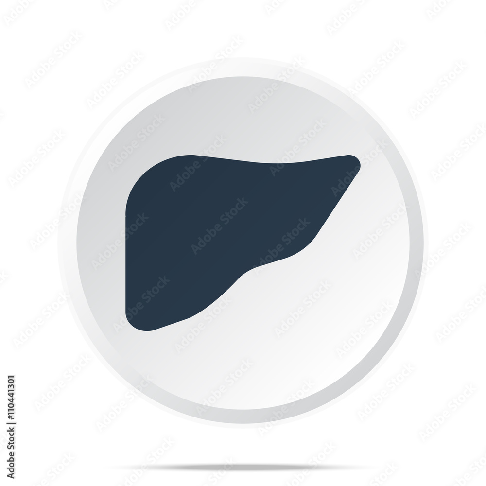 Black Liver icon on white web button Black Liver icon on white web button