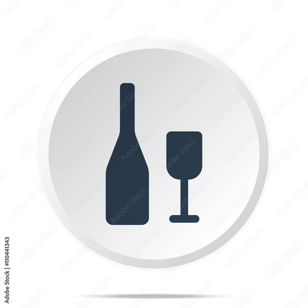 Black Wine icon on white web button Black Wine icon on white web button