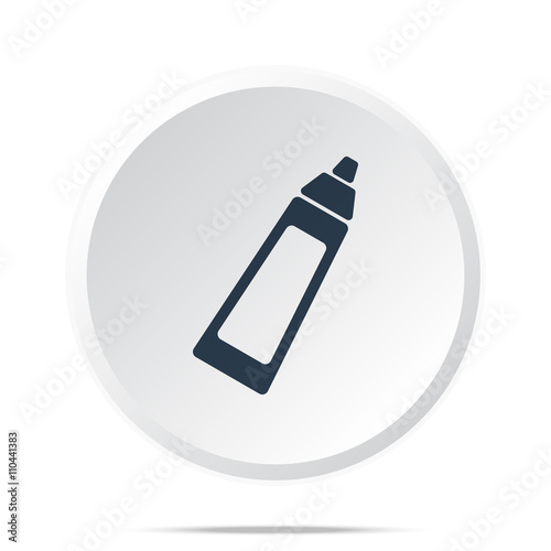 Black Baby Bottle icon on white web button