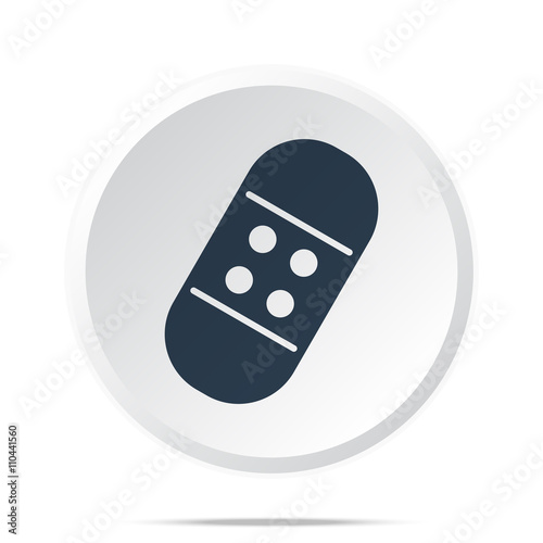 Black Adhesive Bandage icon on white web button