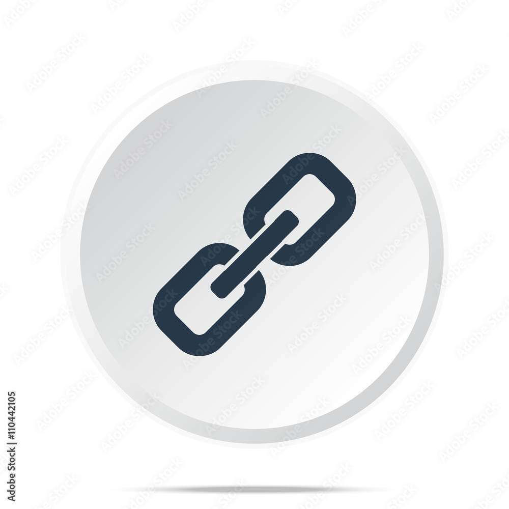 Black Links icon on white web button Black Links icon on white web button