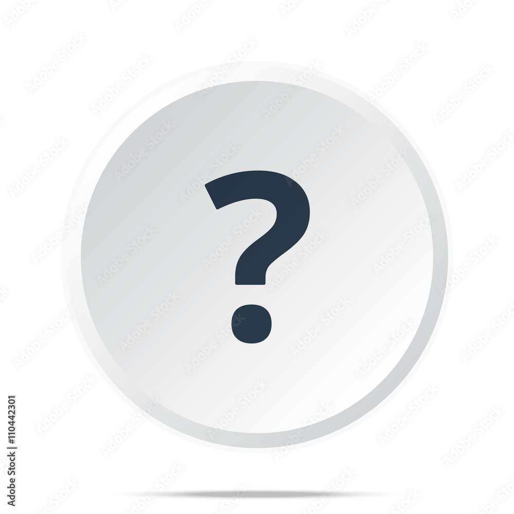 Black Question Mark icon on white web button Black Question Mark icon on white web button