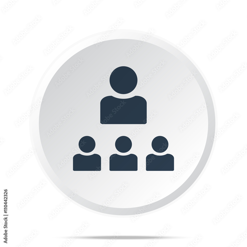 Black Organization icon on white web button Black Organization icon on white web button