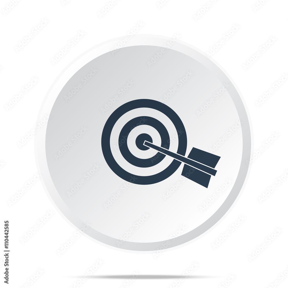 Black Target icon on white web button Black Target icon on white web button