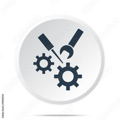 Black Service icon on white web button