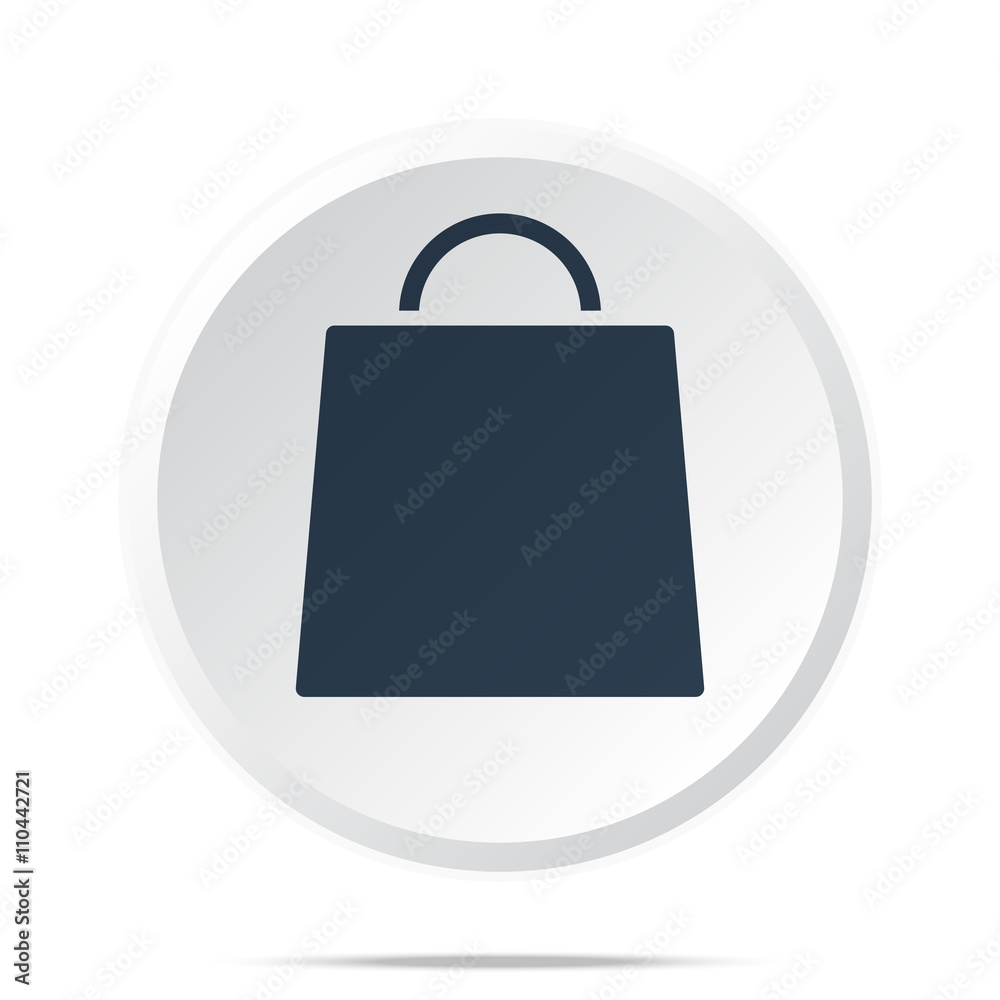 Black Shopping Bag icon on white web button Black Shopping Bag icon on white web button