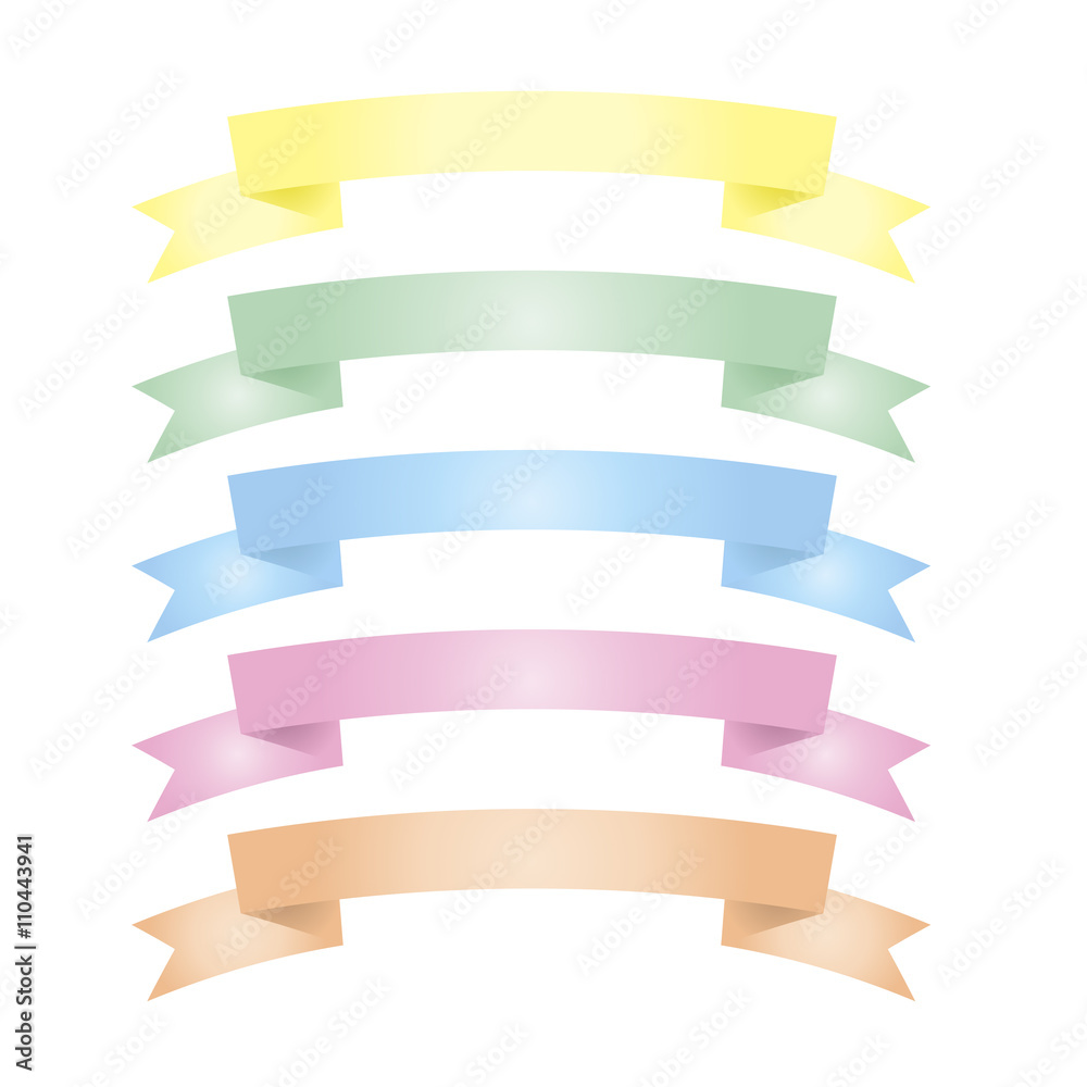 Pastel Ribbon banners collection