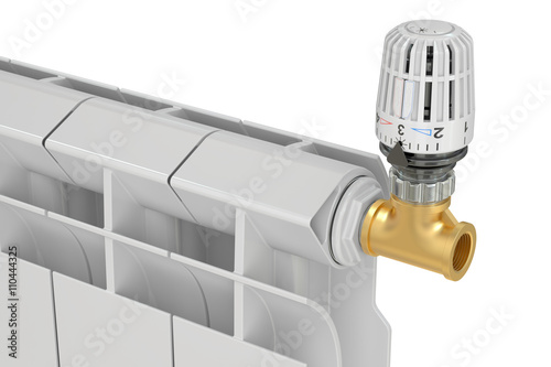 heating radiator thermostatic valve, 3D rendering