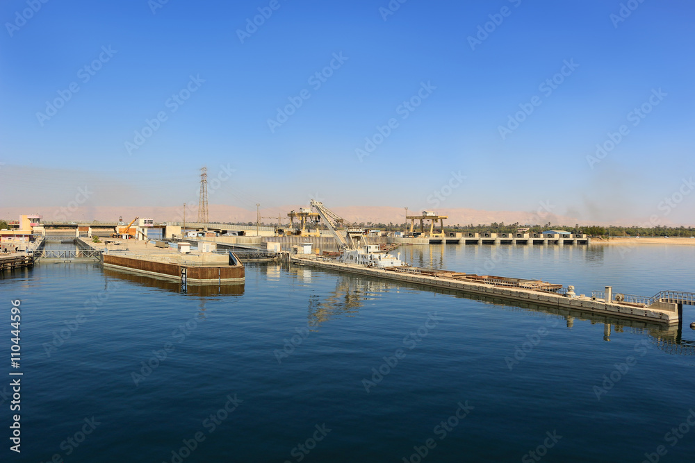 Esna ship locks in Egypt