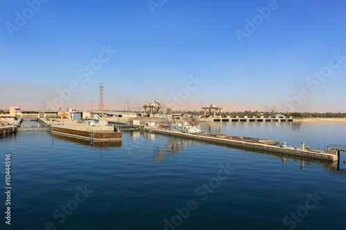 Esna ship locks in Egypt