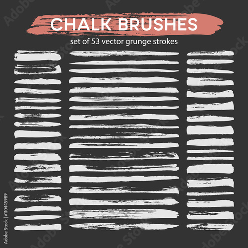 Big set of chalk brushes. Vector illustration