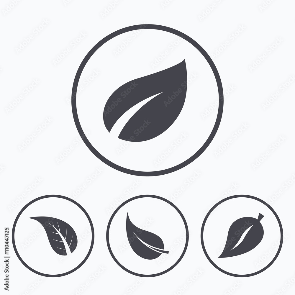 Leaf icon. Fresh natural product symbols. Leaf icon. Fresh natural product symbols.