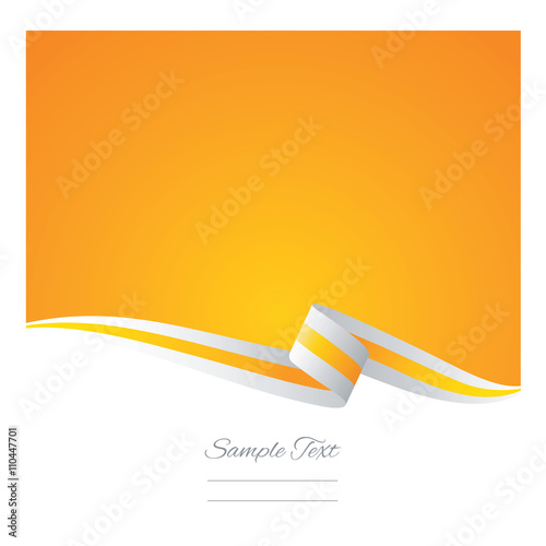 Abstract white yellow ribbon vector
