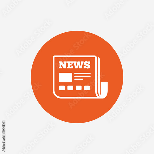 News icon. Newspaper sign. Mass media symbol.