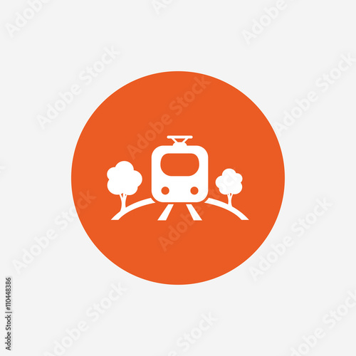 Overground sign icon. Metro train symbol.