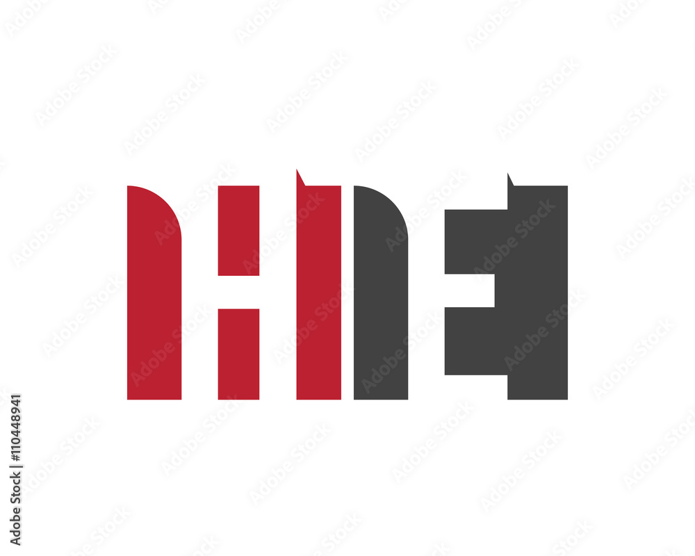 Obraz premium HE red square letter logo for education, energy, events, enterprise, entertainment