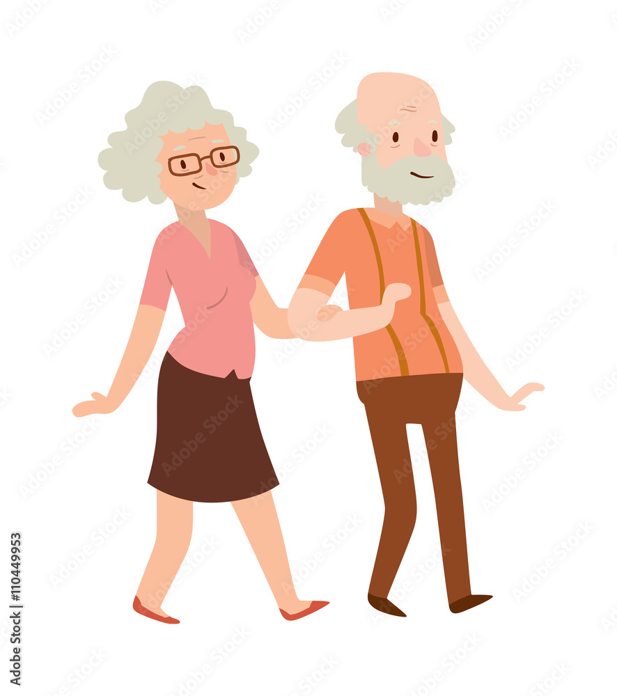 Retired couple vector illustration.