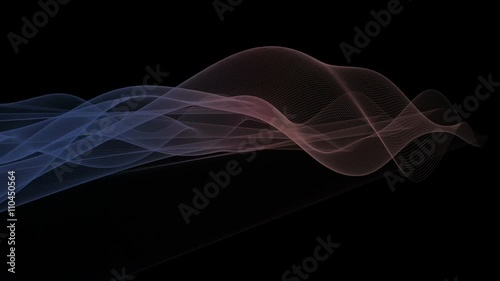 Graphic abstract 2016 Pantone color mix (Rose Quartz and Serenity) gradient lines waving. Isolated on black