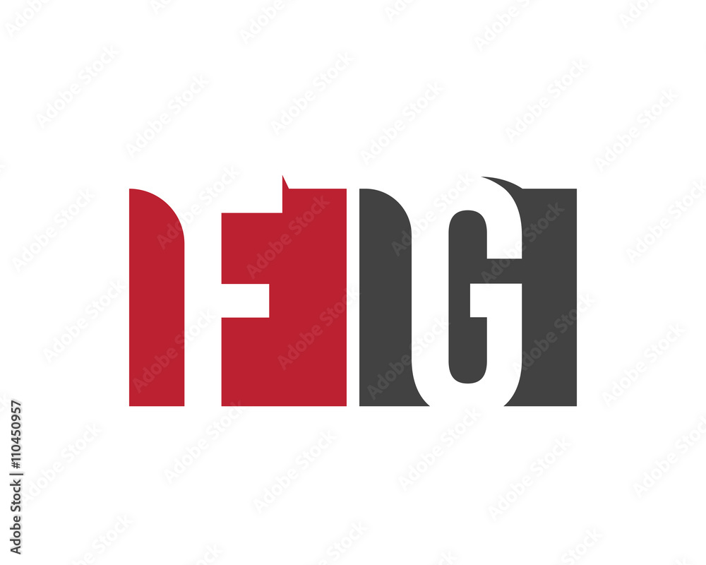 Fototapeta premium FG red square letter logo for group, guard, generation, gallery, goods