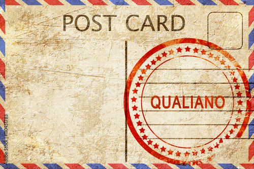 Qualiano, vintage postcard with a rough rubber stamp