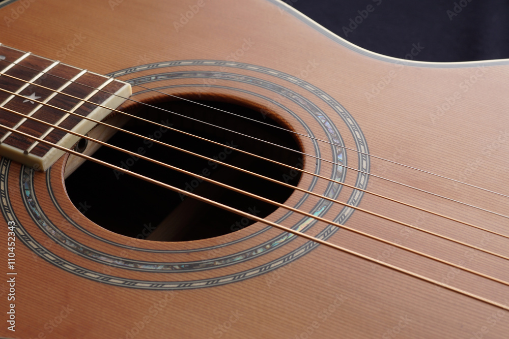 Detail of acoustic Classic Wood Guitar Detail of acoustic Classic Wood Guitar