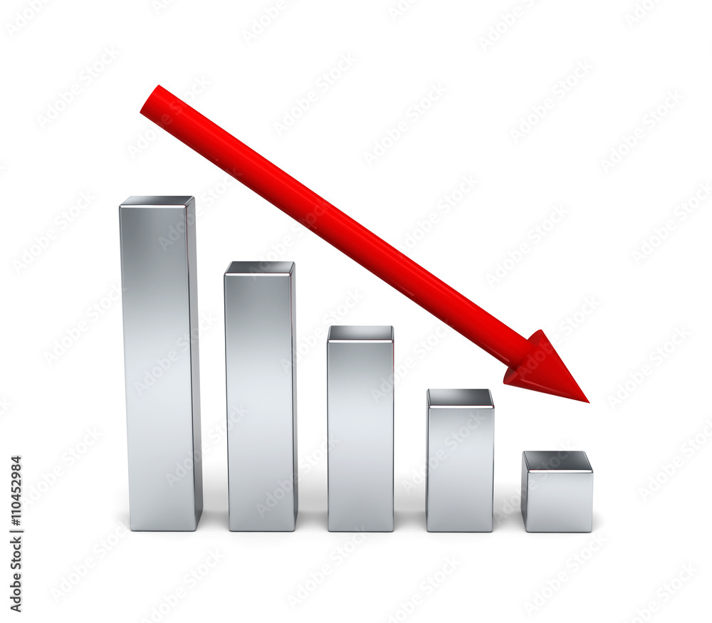 3D chart, graph, diagram. Concept recession, slump. 3D chart, graph, diagram. Concept recession, slump.