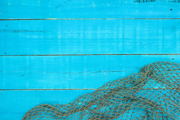 Blank wood sign with fish net border